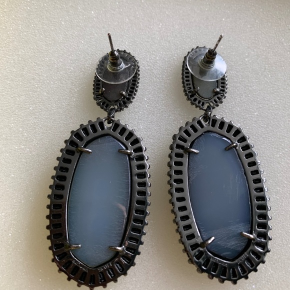 Kendra Scott LUXE Black Drusy & Gunmetal Kaki's - Picture 2 of 2